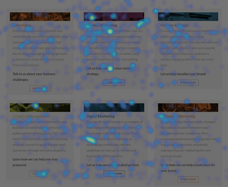 Heat mapping tools like HotJar can help you see what content users are clicking on in conversion funnels.